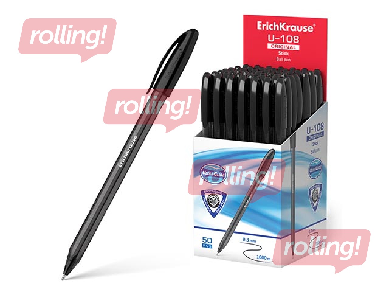 Pastapliiats ErichKrause U-108 Original, kolmnurkne, 1mm, must