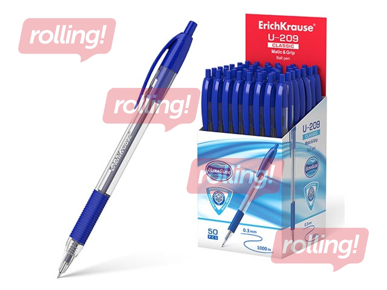 Pastapliiats ErichKrause U-209, Classic Matic&Grip, sinine