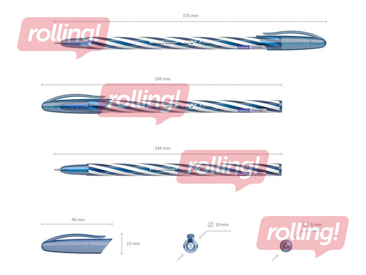 Pastapliiatsite komplekt ErichKrause Neo Candy, sinine tint, 4 tk.