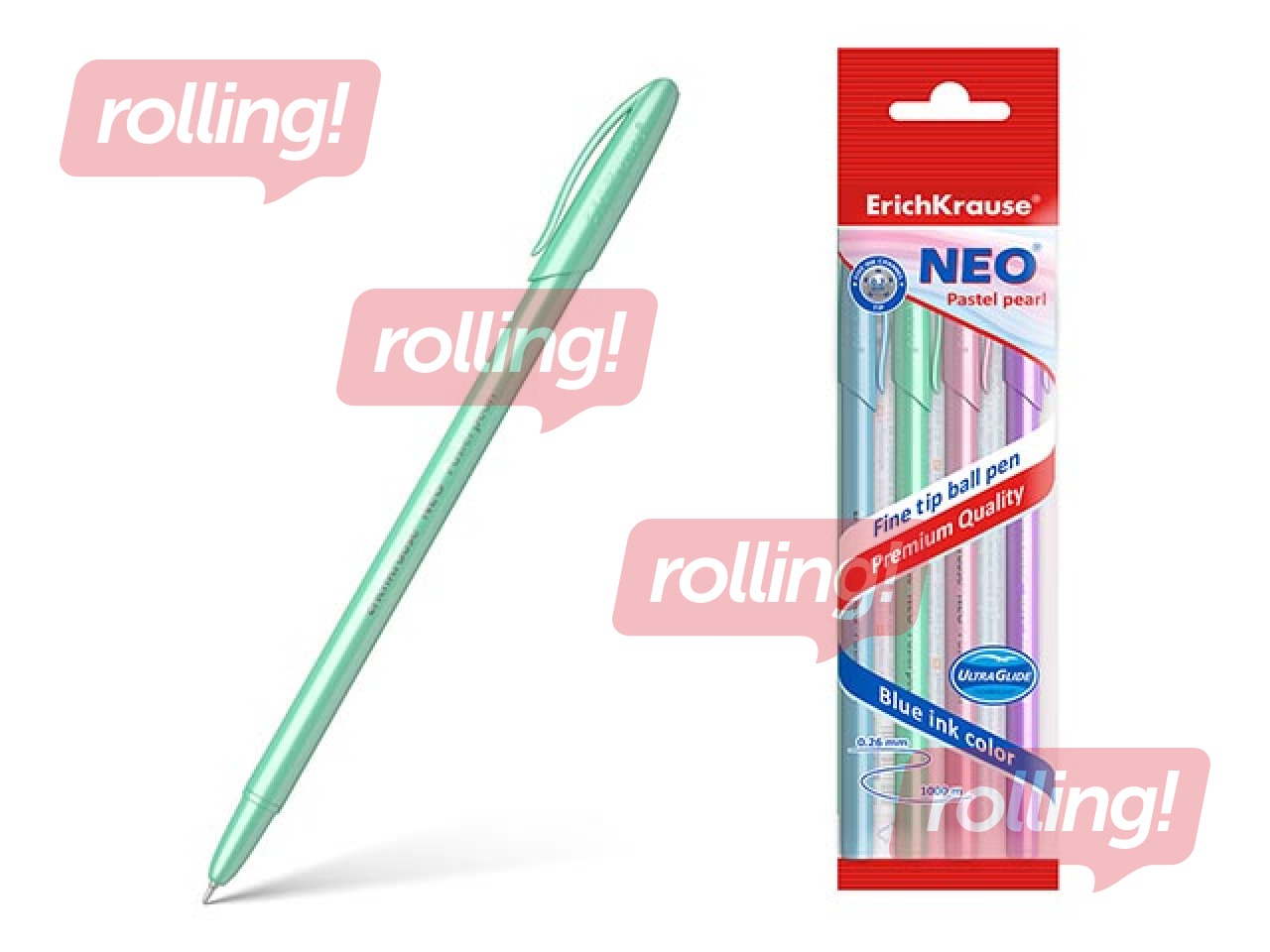 Pastapliiatsite komplekt ErichKrause Neo Pastel Pearl, sinine tint, 4 tk.