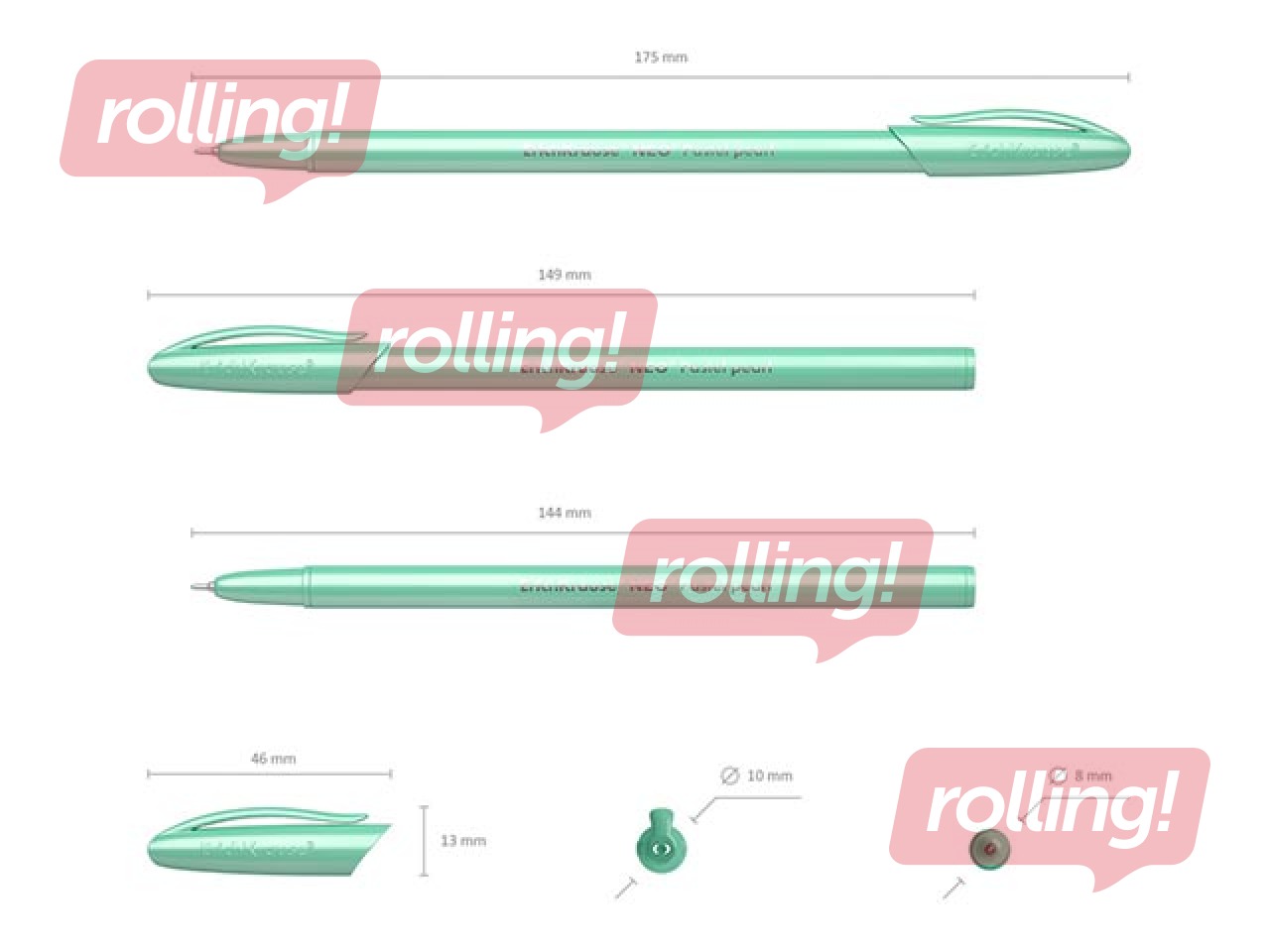 Pastapliiatsite komplekt ErichKrause Neo Pastel Pearl, sinine tint, 4 tk.