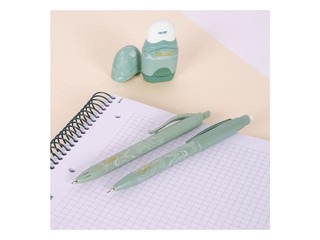 Kuulfüüsli pastapliiatsi, mehaanilise pliiatsi ja kustutuskummi komplekt Milan, Lava, roheline