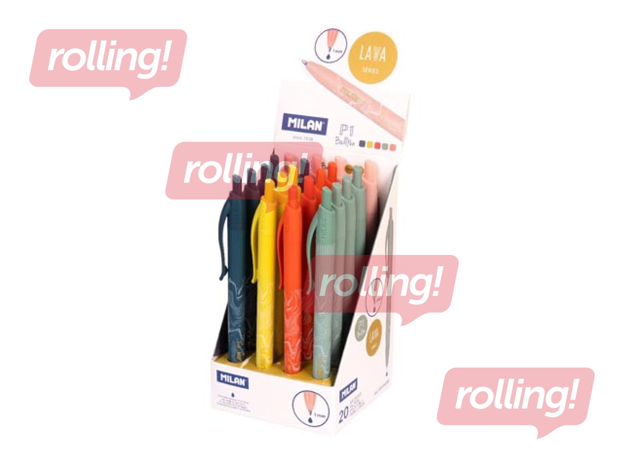 Kuulfüüsli pastapliiats Milan, Lava, sinine tint, erinevates värvustes