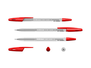 Ballpoint pen Erich Krause, R-301 Classic, red, 1mm