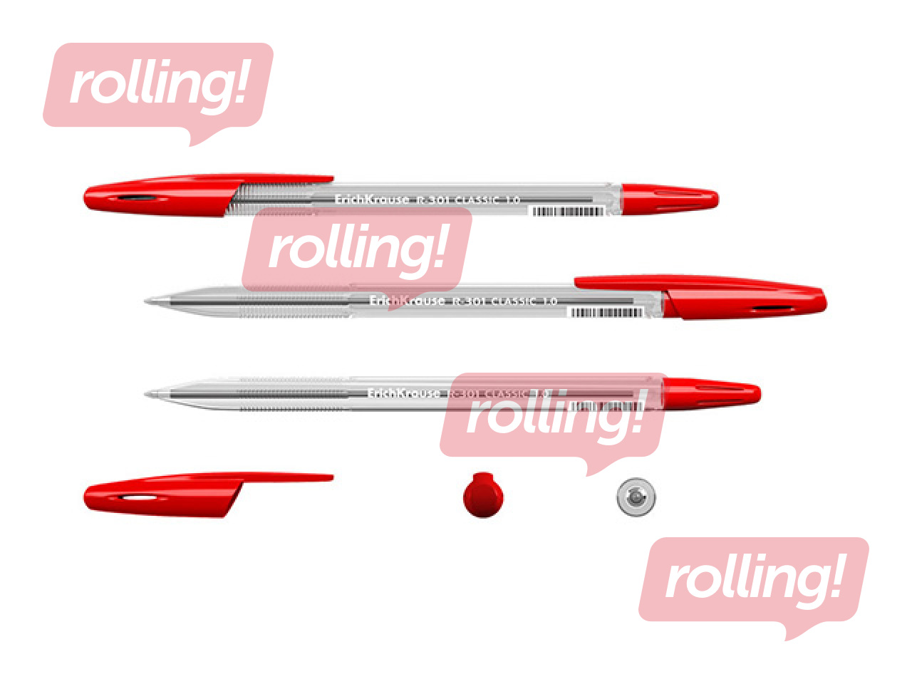 Ballpoint pen Erich Krause, R-301 Classic, red, 1mm