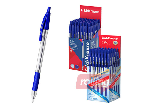 Pastapliiats Erich Krause, R-301, Matic&Grip Classic, sinine, 1mm