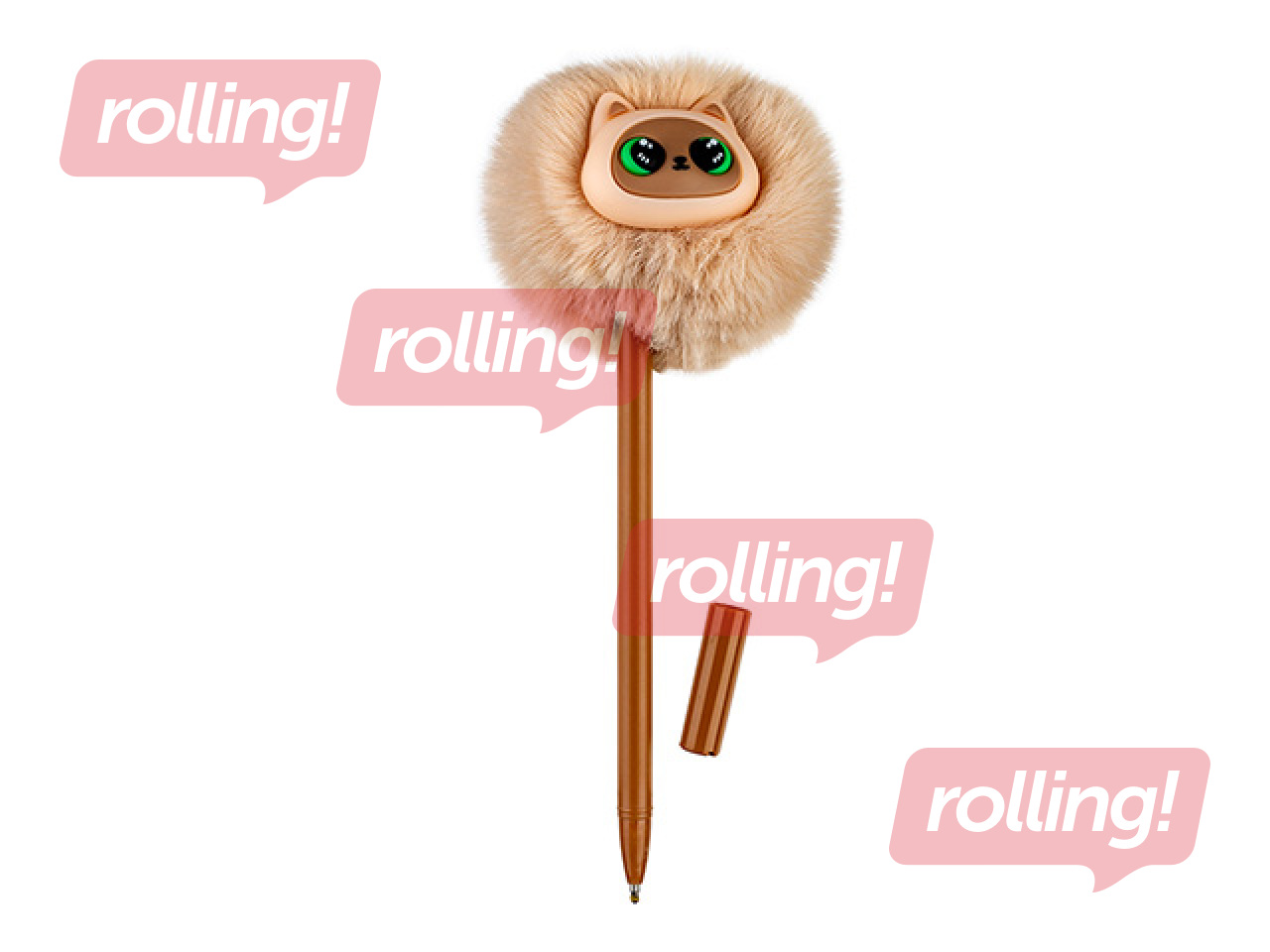 Pastapliiats Hairball Kitty, pruun, sinine, 0.7mm