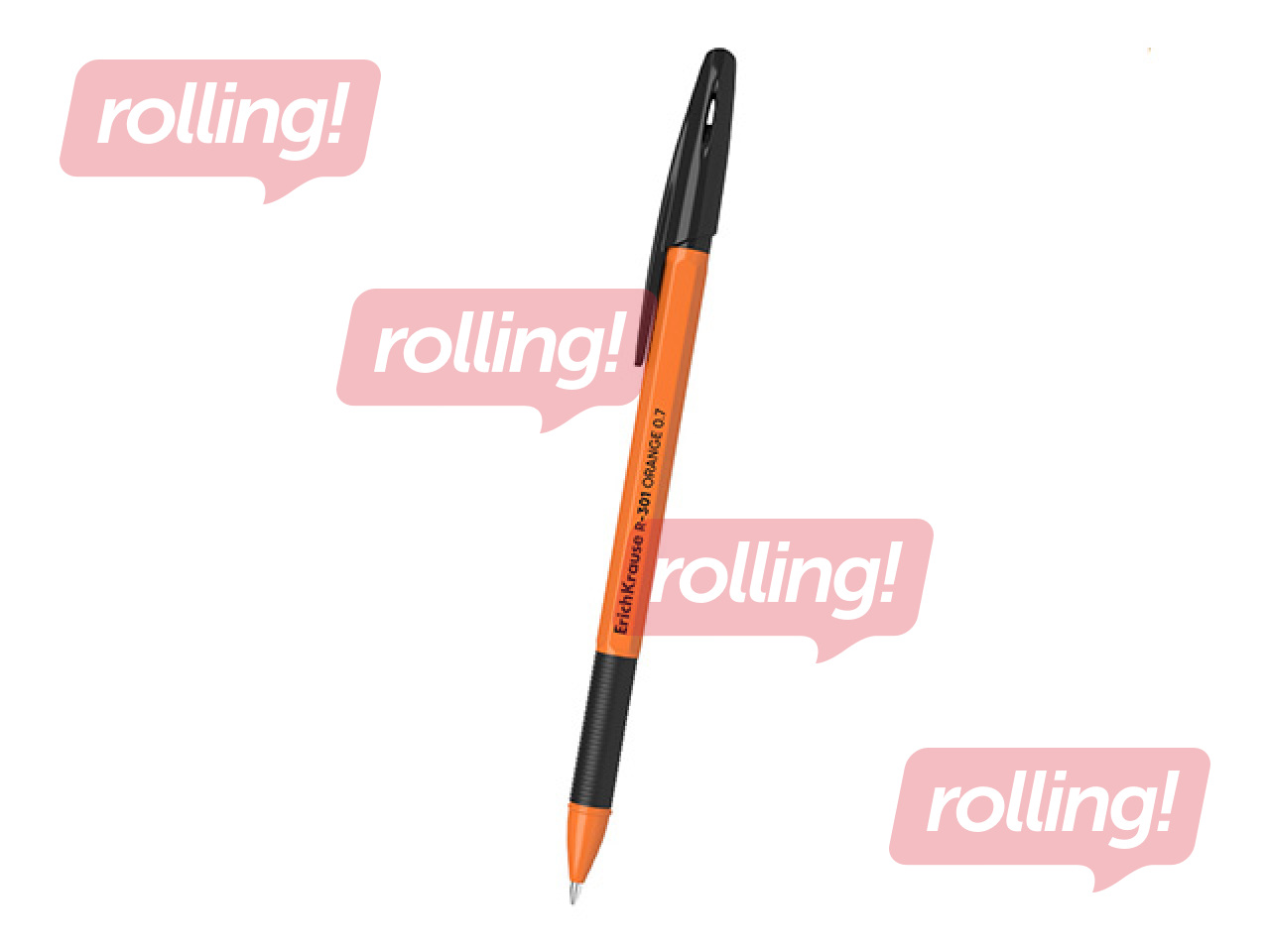 Pastapliiats ErichKrause, R-301, Stick&Grip, Orange, must, 0.7mm