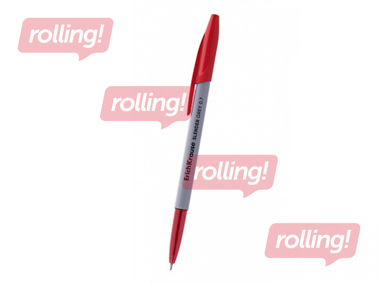 Pastapliiats ErichKrause, Slender, Stick Grey, punane, 0.7mm
