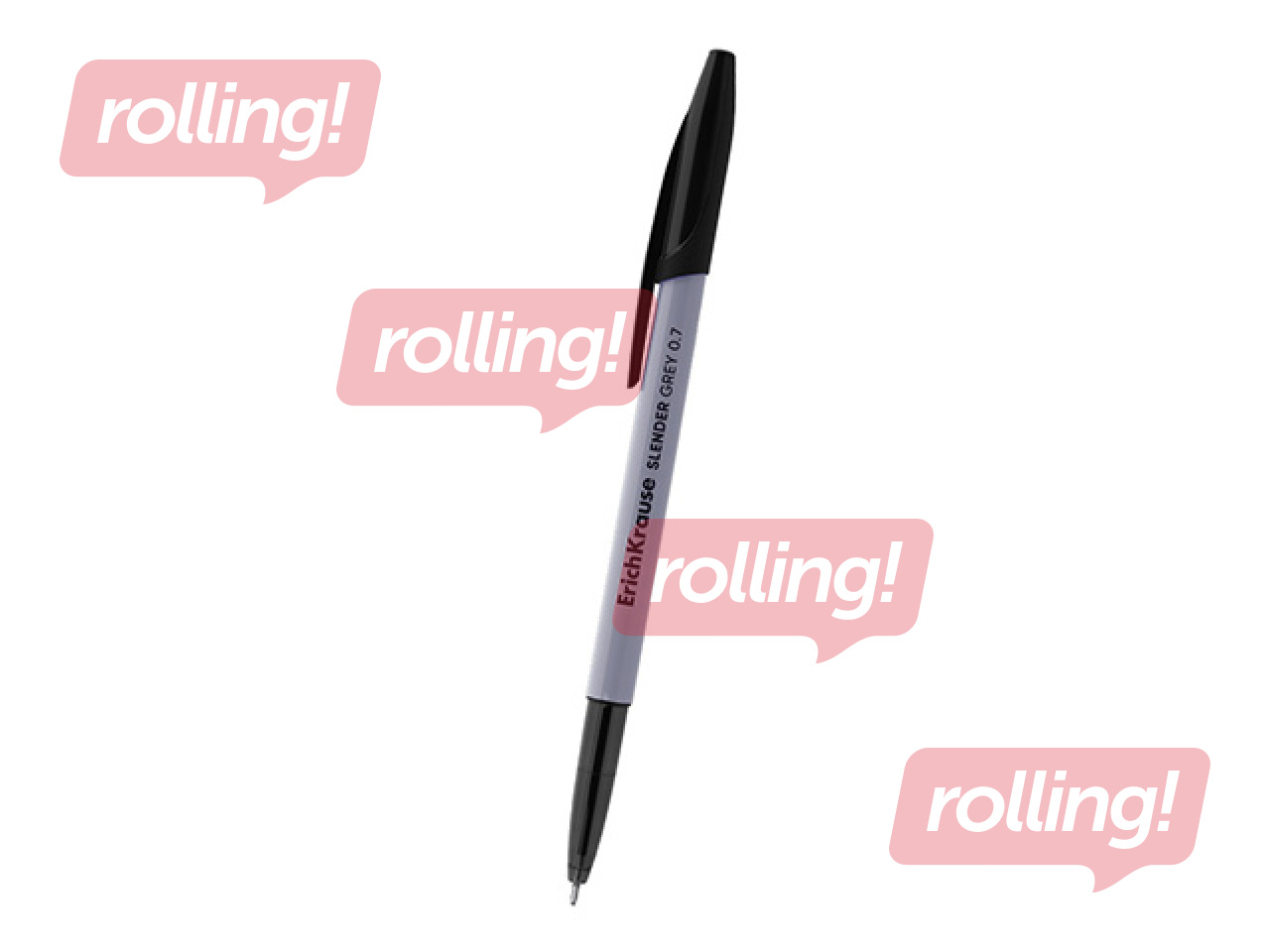 Pastapliiats ErichKrause, Slender, Stick, Grey, must, 0.7mm