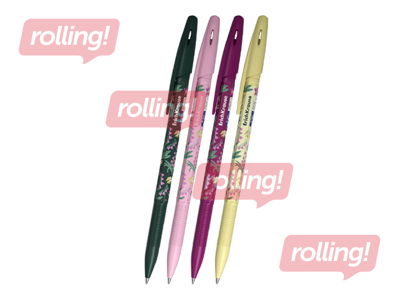 Pastapliiats ErichKrause, R-301, Stick, Floral Soul, sinine, 0.7mm