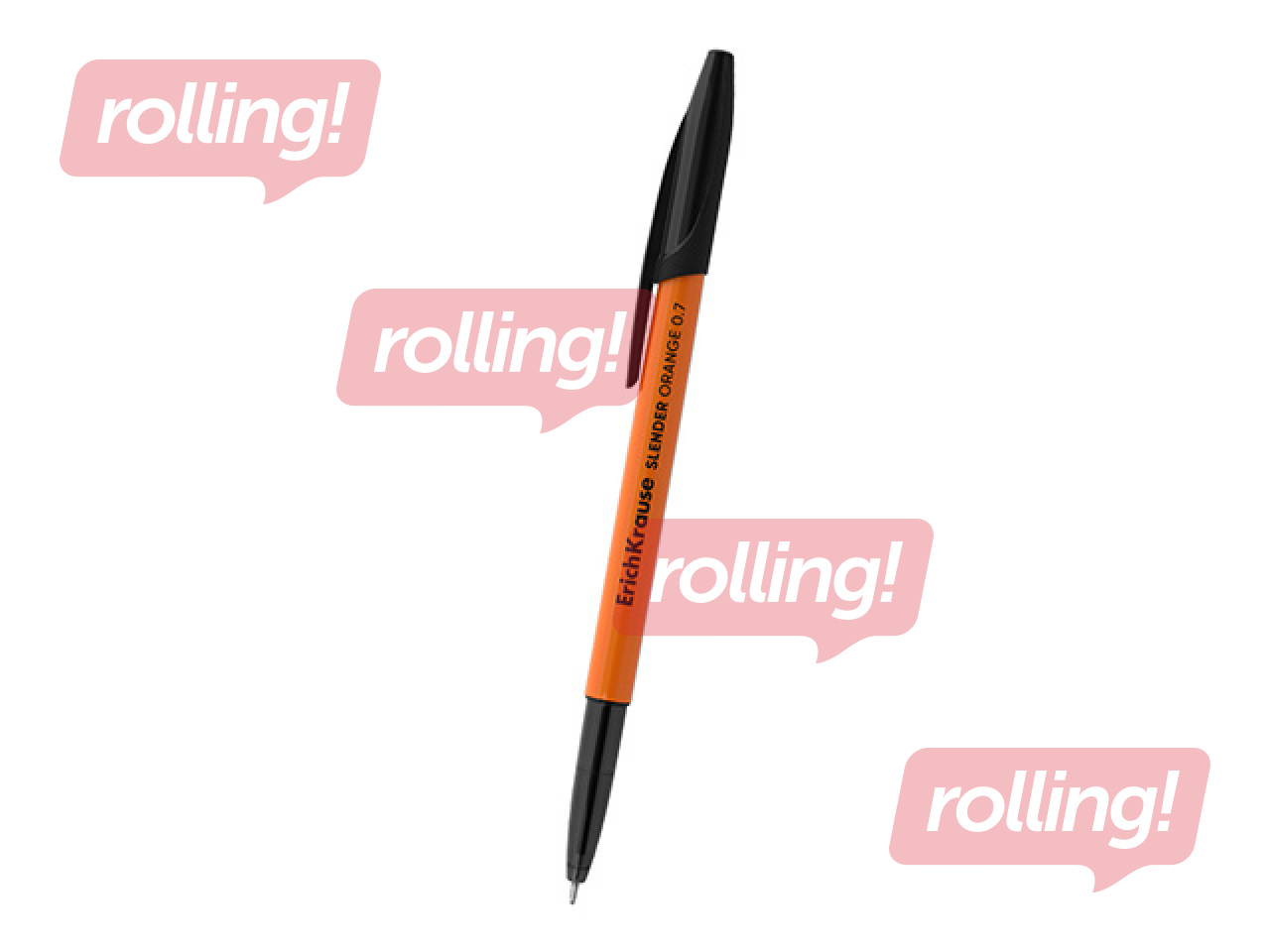 Pastapliiats ErichKrause, Slender, Stick, Orange, must, 0.7mm