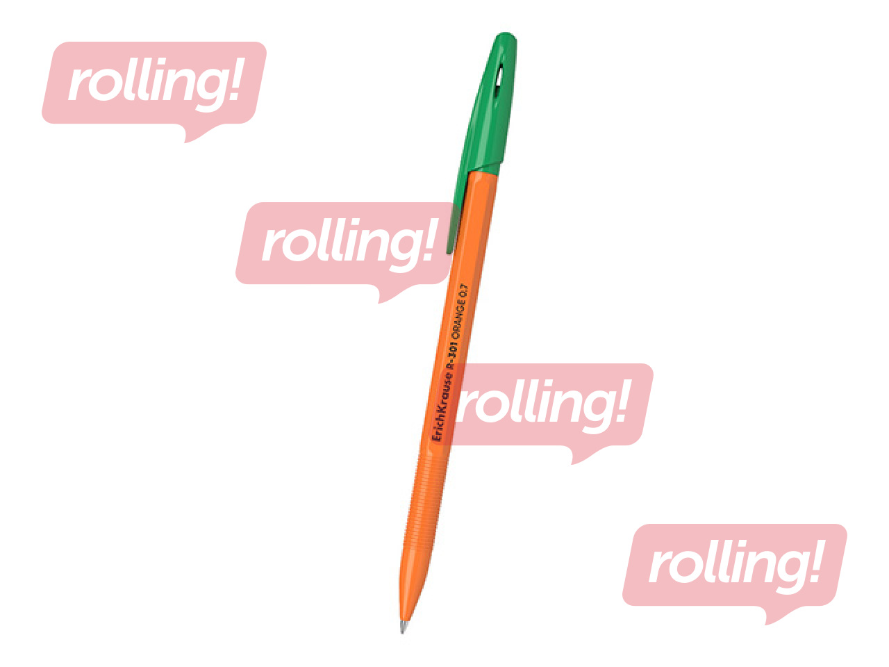 Pastapliiats Erich Krause R-301 Orange, roheline, 0.7mm