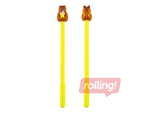 Ballpoint pen Capybara, yellow, 0.7mm