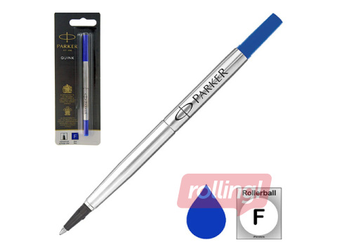 Tindisüdamik Parker rollerile, kuuli läbimõõt 0.5 mm (F), sinine tint