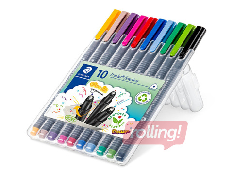 Fineliner set STAEDTLER TRIPLUS, 0.3mm, 10 colours