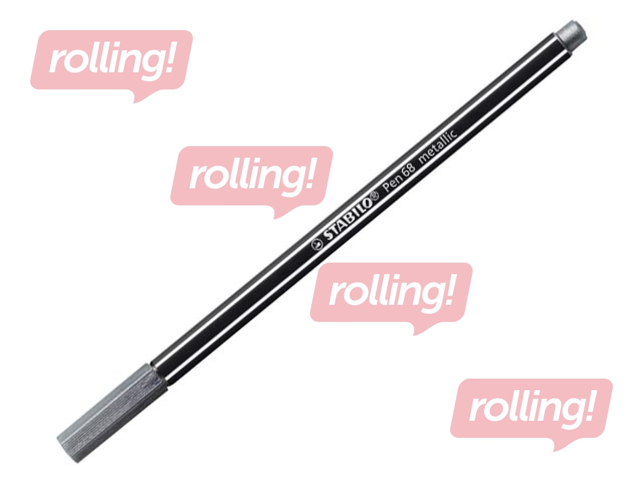 Tintenpen pen Stabilo 68 metallik, 1mm, hõbe