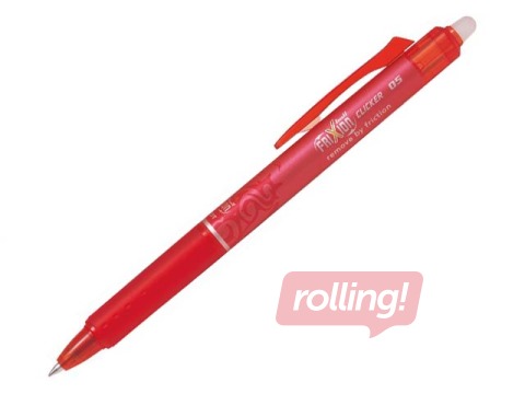Pildspalva rollers Pilot Frixion Clicker, dzēšama, sarkana tinte, 0.5mm