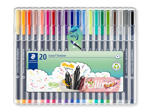 Flomāsterpildspalvu komplekts STAEDTLER TRIPLUS fineliner, 0.3mm, 20 krāsas