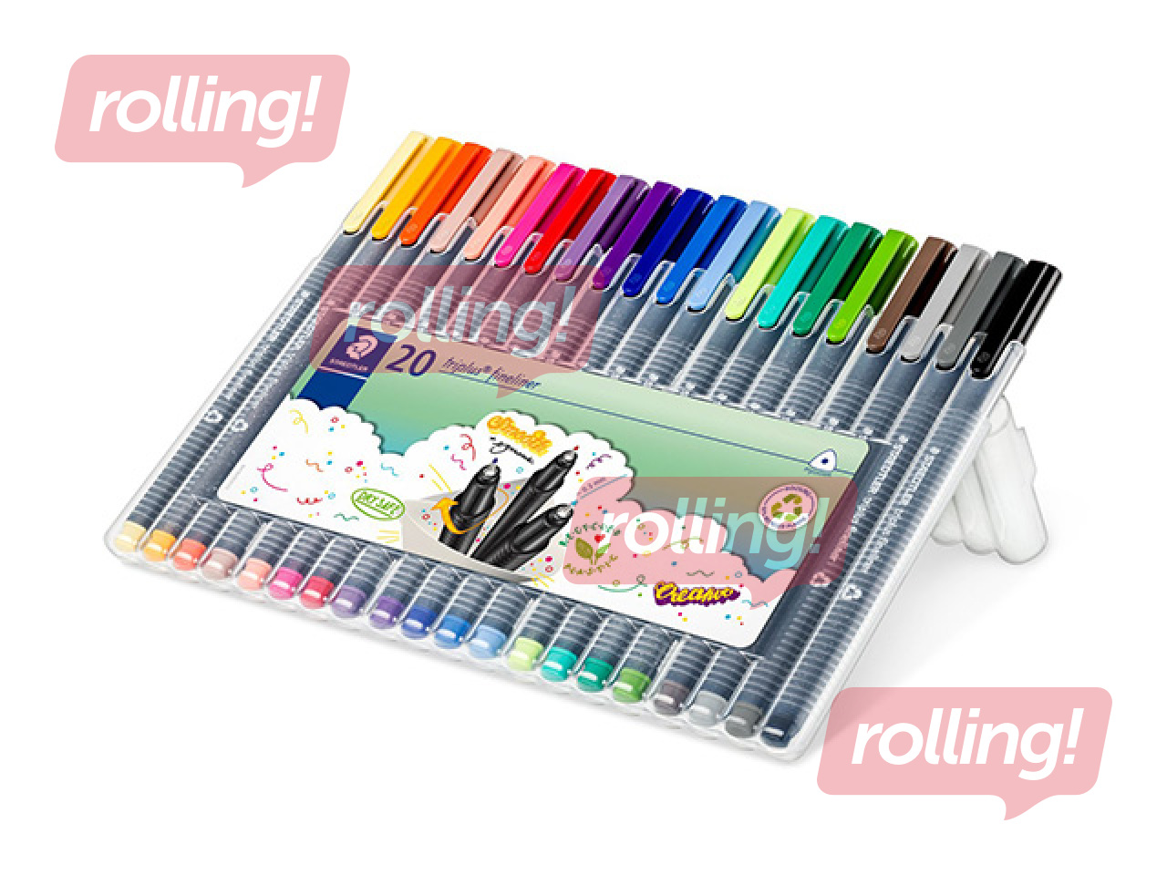 Flomāsterpildspalvu komplekts STAEDTLER TRIPLUS fineliner, 0.3mm, 20 krāsas