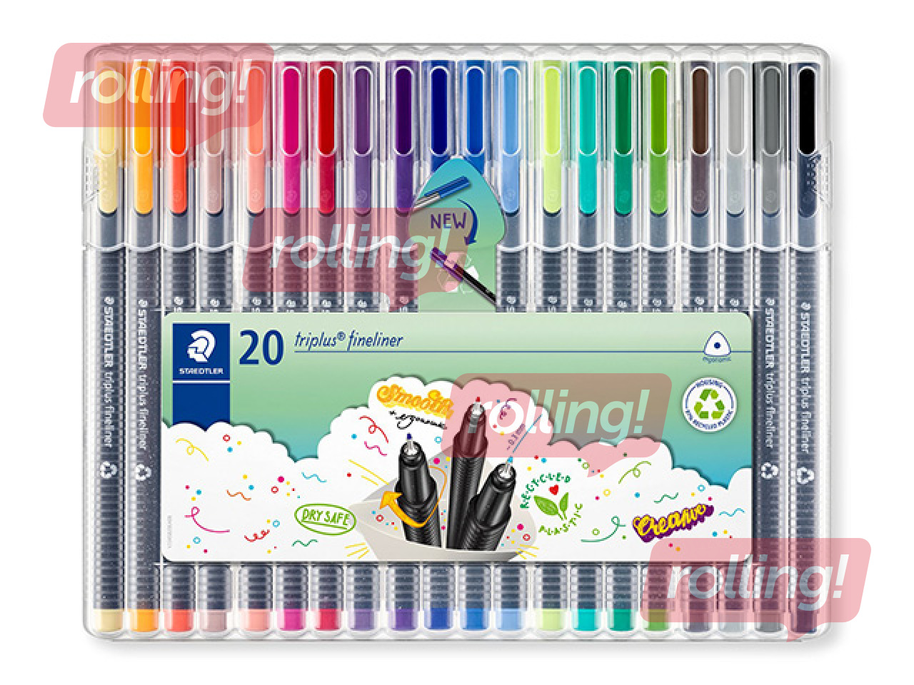 Кoмплект фломастеров STAEDTLER TRIPLUS Fineliner, 0.3мм, 20 цветов