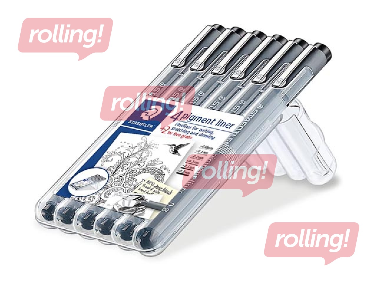 Fineliner set STAEDTLER, 6 line widths, black