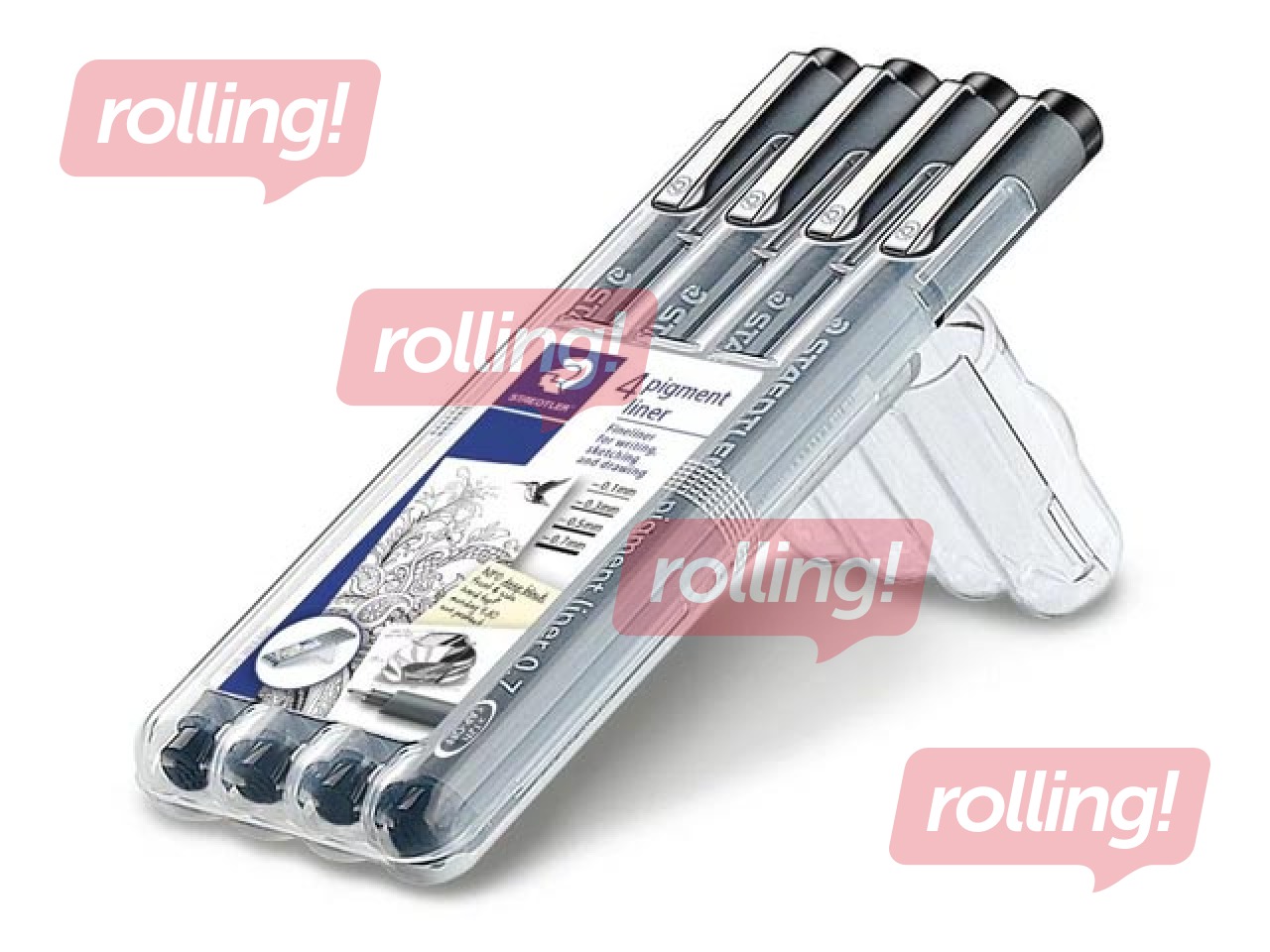 Peenmarkerite komplekt STAEDTLER, 4 joonelaiust, must