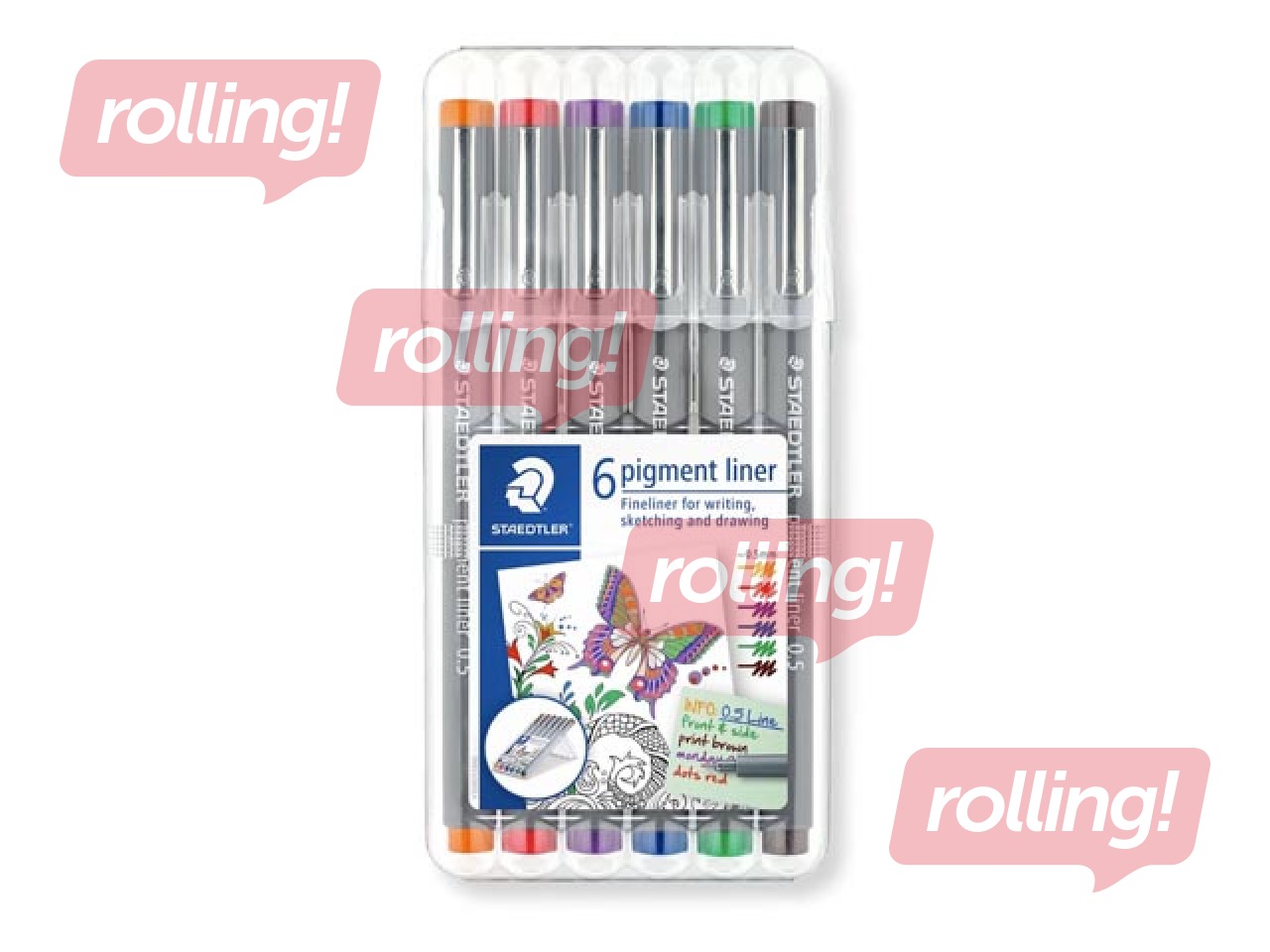 Peenmarkerite komplekt STAEDTLER, 0,5 mm, 6 värvi