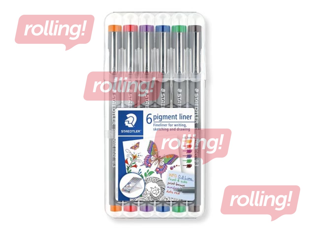 Peenmarkerite komplekt STAEDTLER, 0,3 mm, 6 värvi