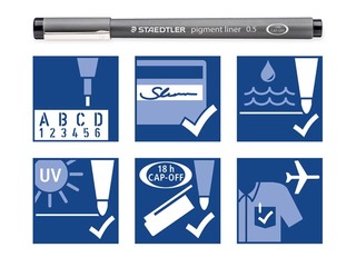 Peenmarkerite komplekt STAEDTLER, 0,3 mm, 6 värvi