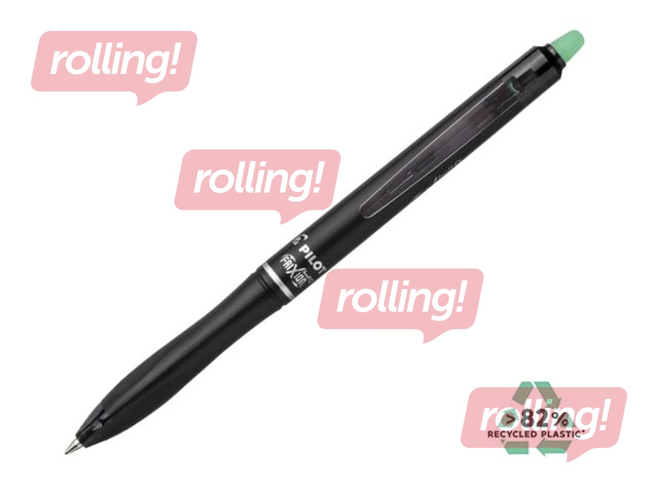 Pildspalva rolleris Pilot, Frixion Ball Plus, dzēšama, zaļa tinte, 0.7mm