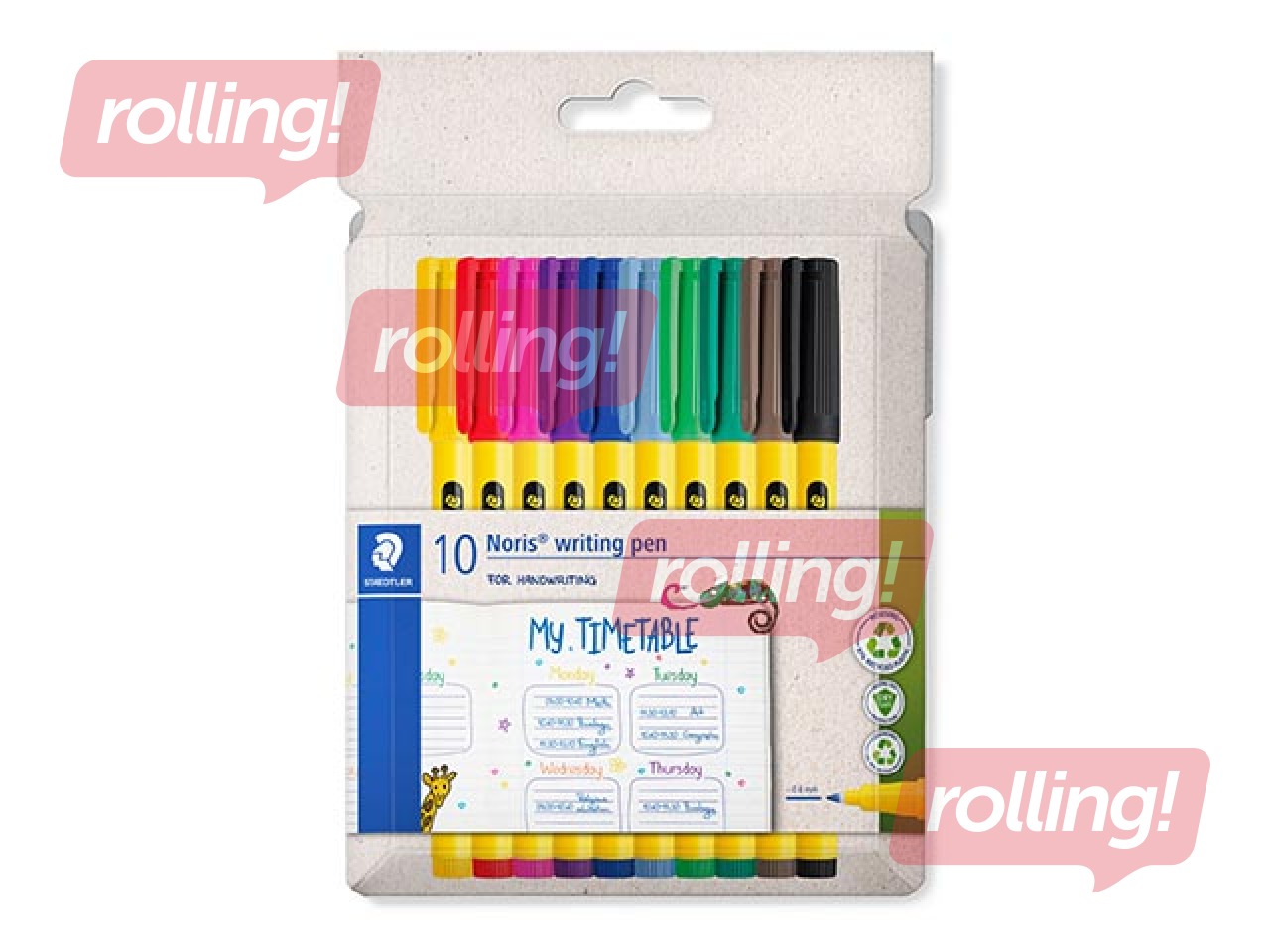 Flomasteripliiatsite komplekt Staedtler Noris 307, 10 värvi, 0.6mm