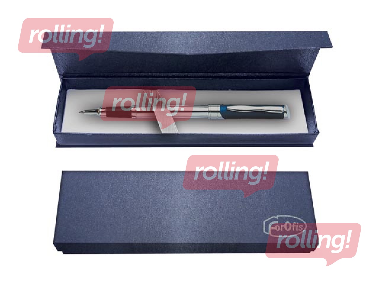Rollerball pen Forofis in a gift box, blue ink, 0.5mm