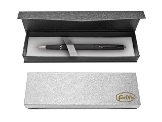 Rollerball pen Forofis in a gift box, silver, blue ink, 0.5mm. 