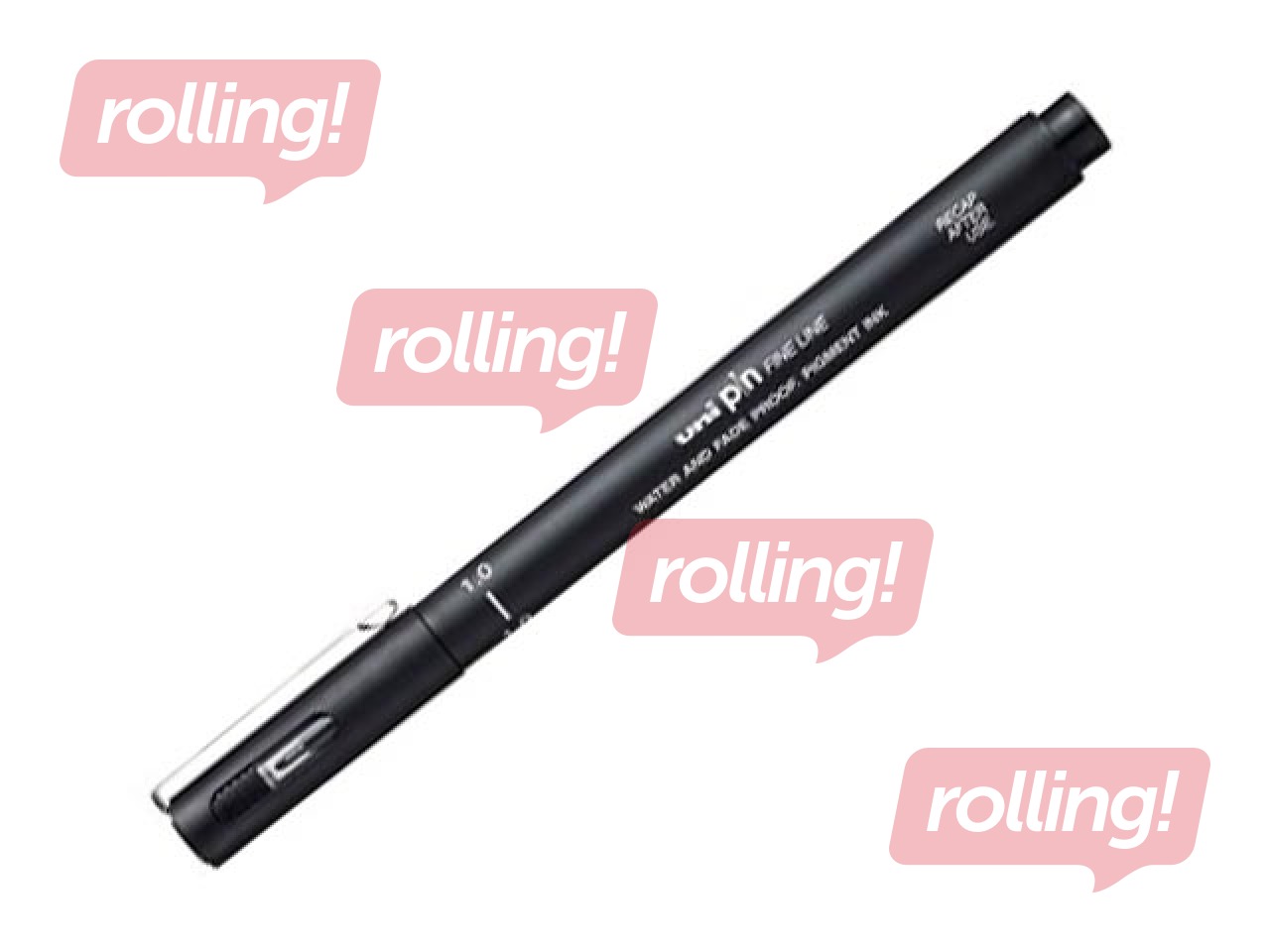 Markerpliiats Uni PIN, must, 1.0mm