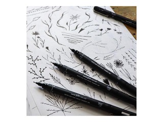 Markerpliiats Uni PIN, must, 1.0mm