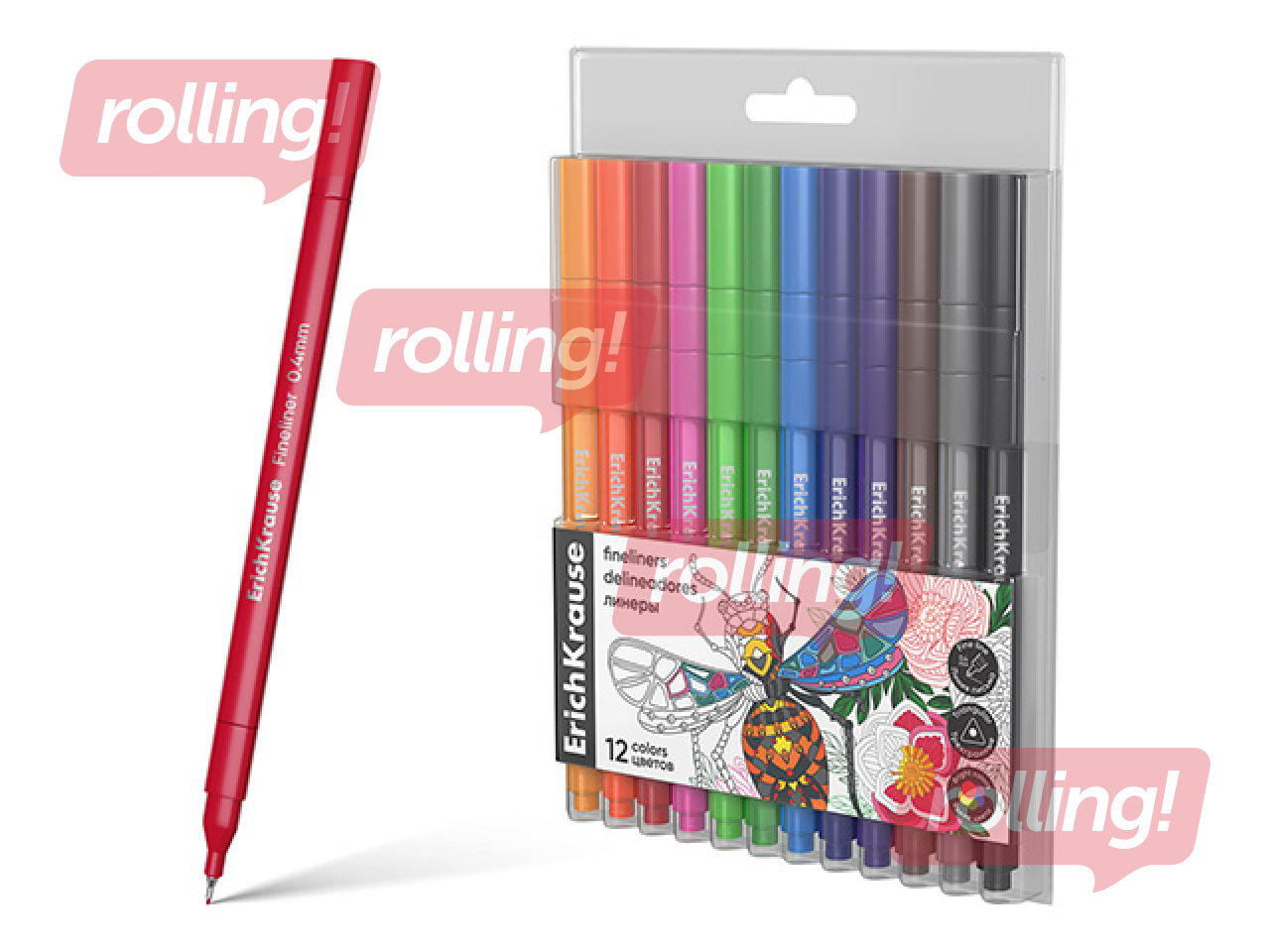 Viltpliiatsite komplekt ErichKrause, Art Spirit, 0.4mm, 12 värvi