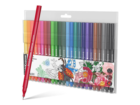 Viltpliiatsite komplekt ErichKrause, Art Spirit, 0.4mm, 24 värvi