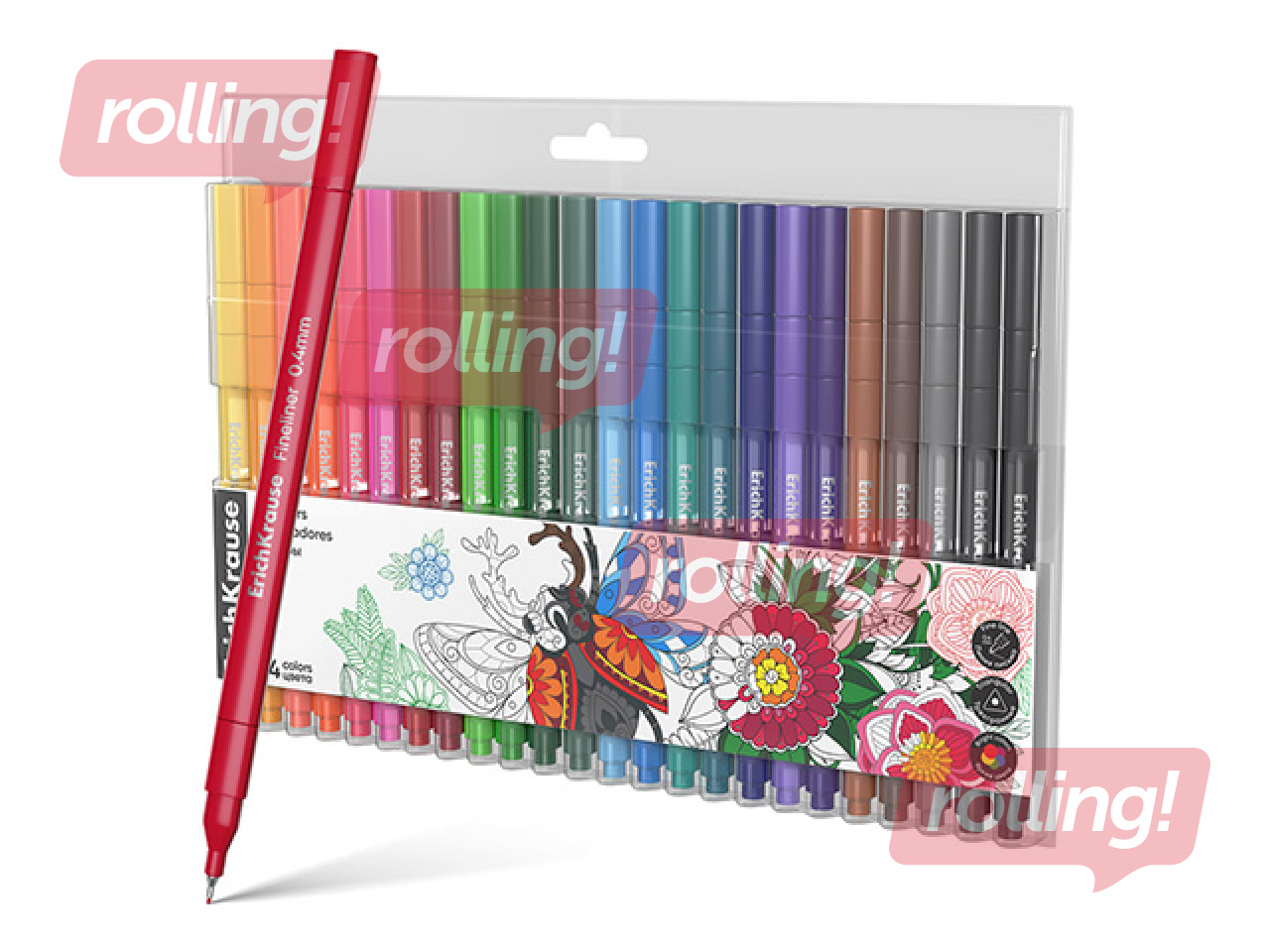 Viltpliiatsite komplekt ErichKrause, Art Spirit, 0.4mm, 24 värvi