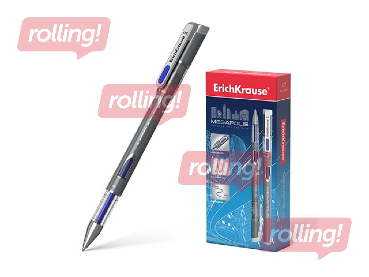 Gel ink pen ErichKrause Megapolis, blue