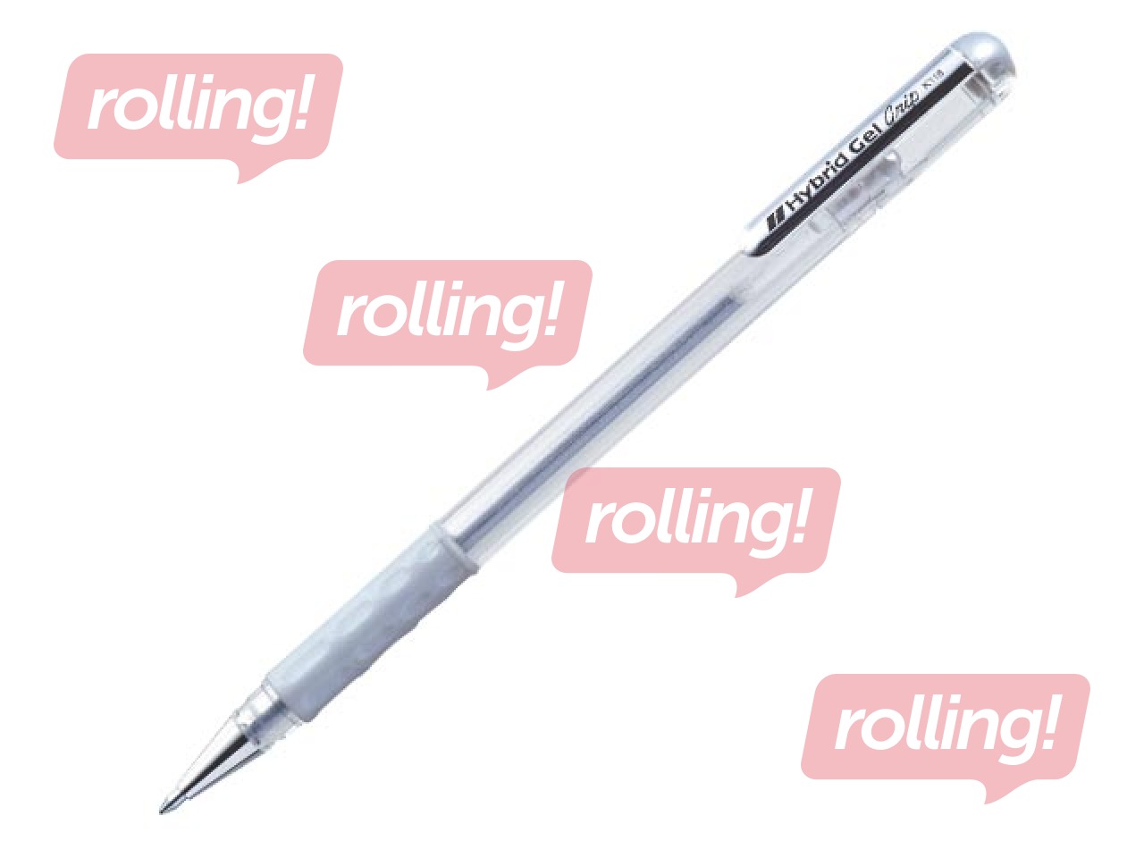 Gēla pildspalva Pentel Hybrid Grip K118, sudraba