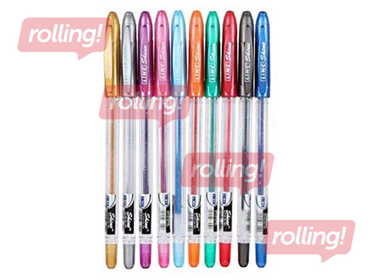 Gēla pildspalvu komplekts Linc Shine Glitter, 10 krāsas