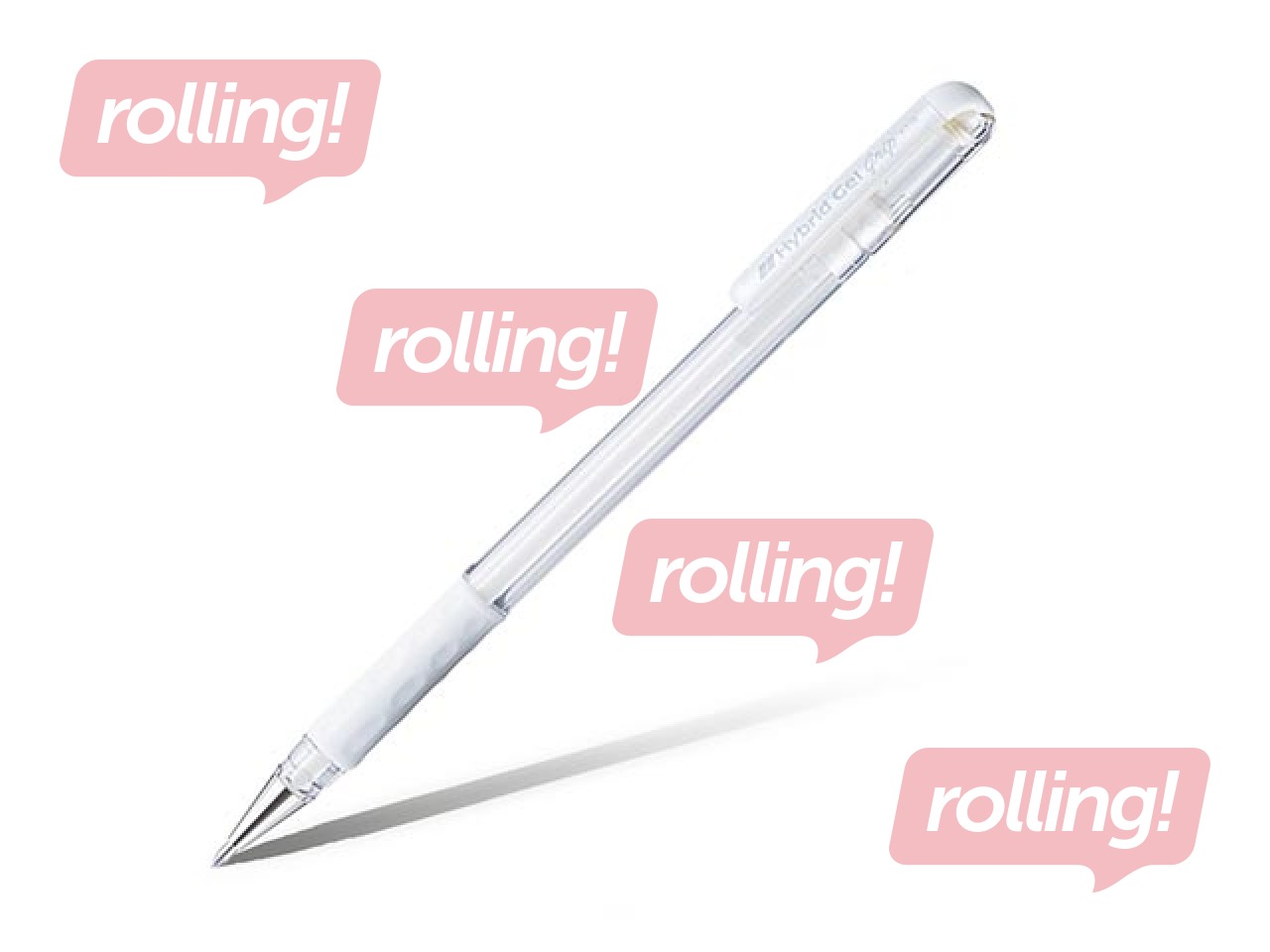 Гелевая ручка Pentel Hybrid Grip K118, белая