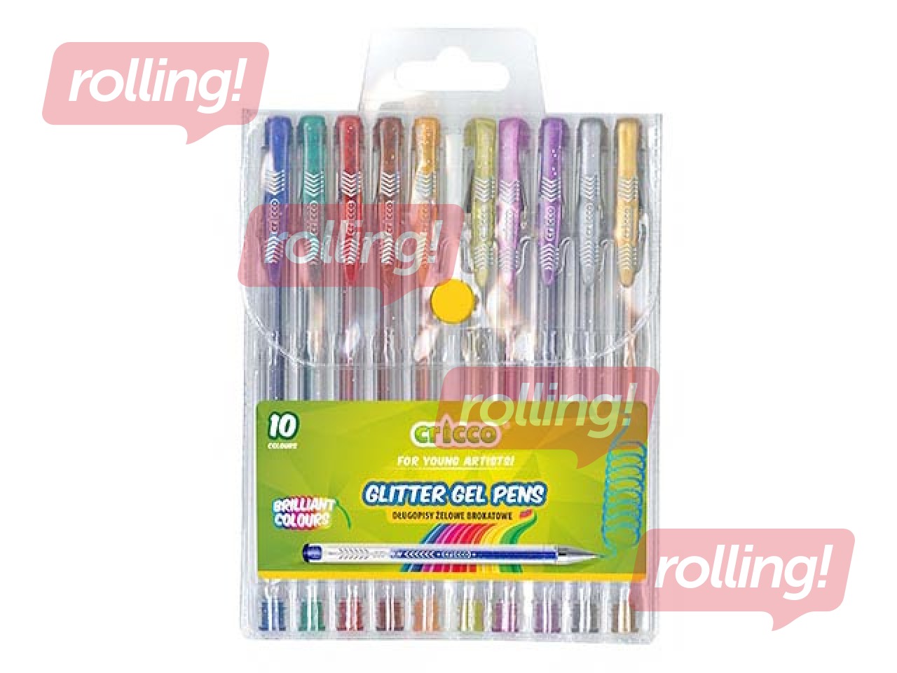 Geelpliiatsite komplekt Cricco Glitter, 10 tk.