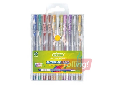 Gel pen set Cricco Glitter, 10 pcs.