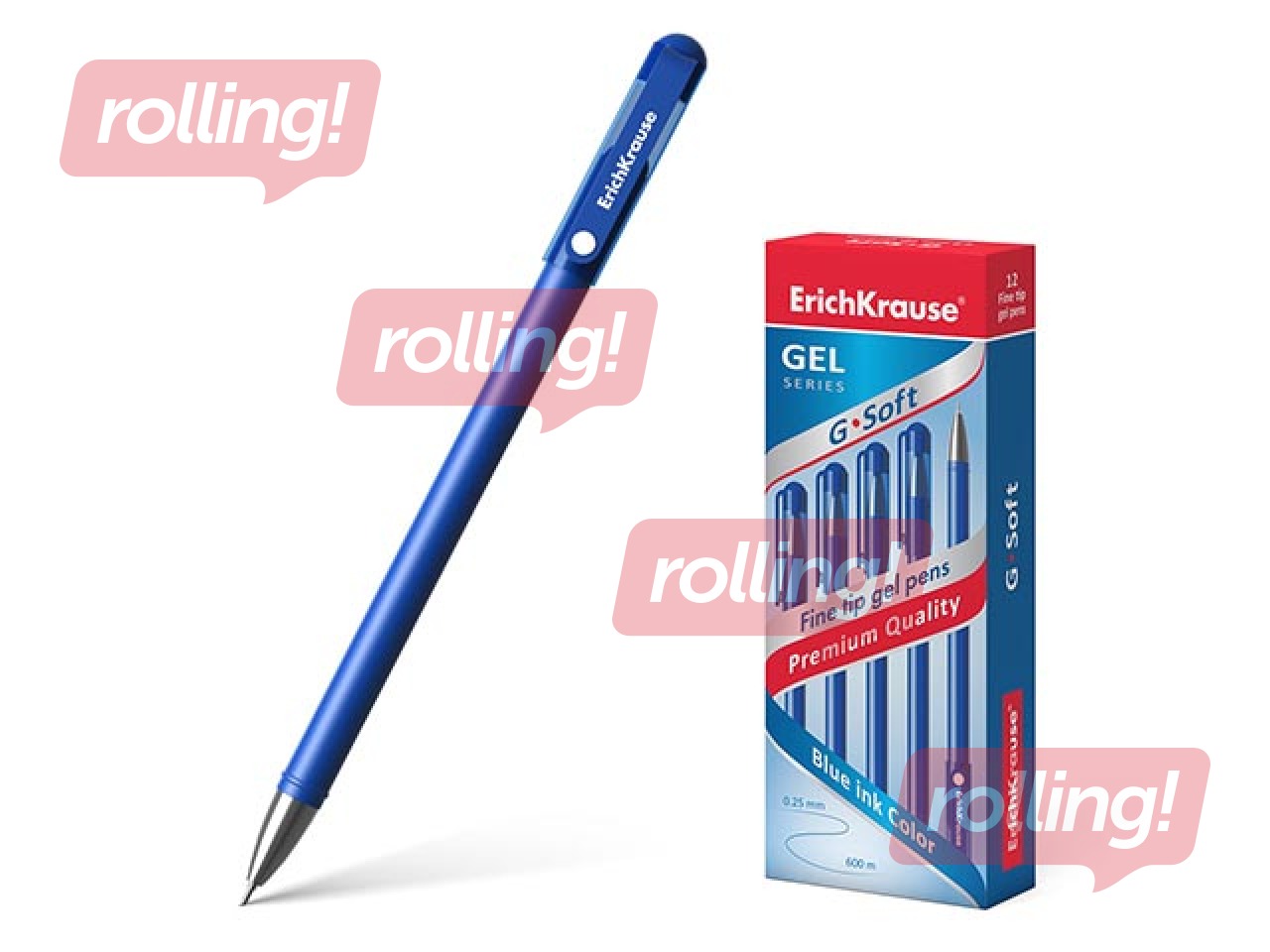 Ручка гелевая ErichKrause® G-Soft, 0.38мм, цвет чернил синий 