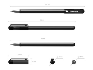 Geelist tindipliiats ErichKrause G-Soft, 0,38 mm, tindi värv: must