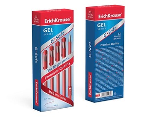 Ручка гелевая ErichKrause G-Soft, 0.38мм, цвет чернил красный 