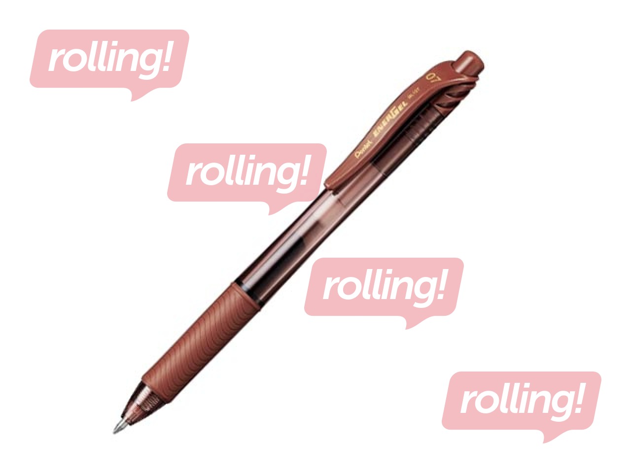 Gel pen Energel-X, automatic, 0.7mm, brown