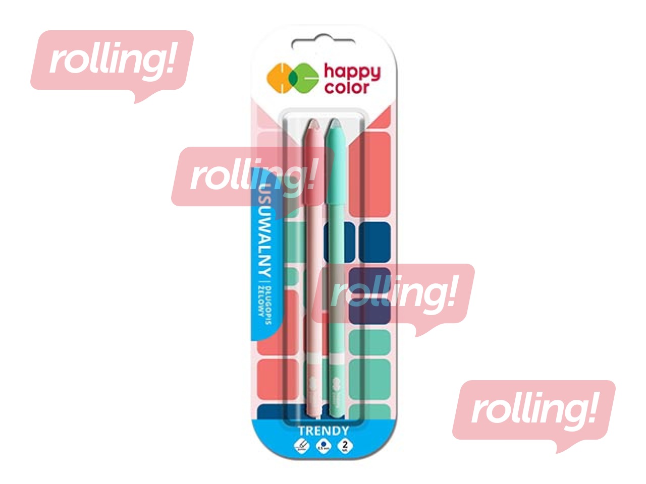 Geelpliiatsite komplekt, Happy Color Trendy, 0.5mm, sinine tint, 2 tk.